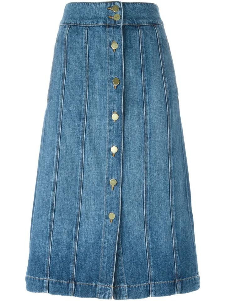 Frame Denim A-line Buttoned Denim Skirt