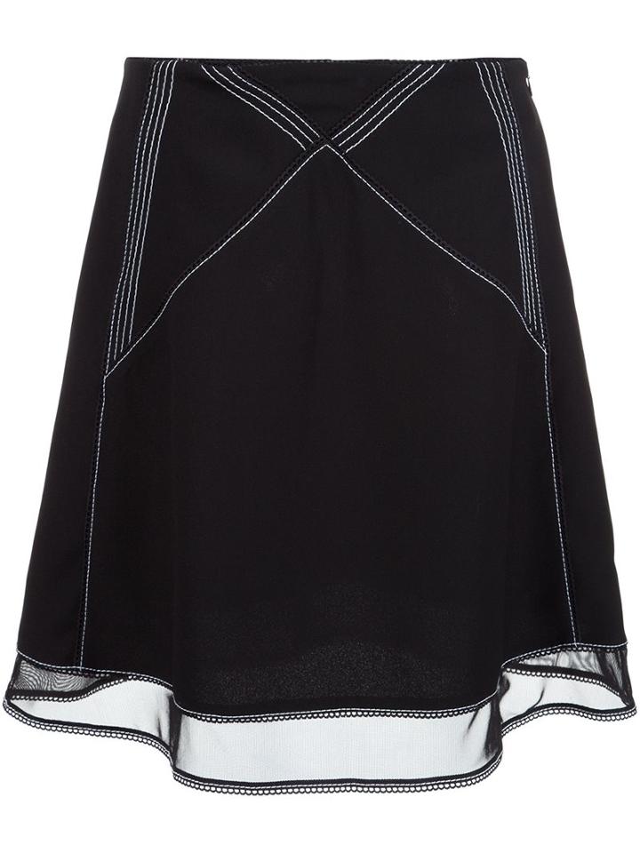 J.w.anderson - Stitching Details Skirt - Women - Polyester - 10, Black, Polyester