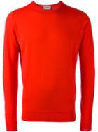 John Smedley Crew Neck Jumper, Men's, Size: Xl, Red, Merino