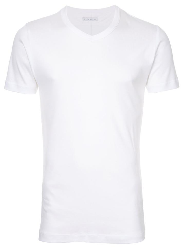 Estnation - V-neck T-shirt - Men - Cotton/lyocell - S, White, Cotton/lyocell