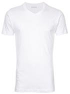 Estnation - V-neck T-shirt - Men - Cotton/lyocell - S, White, Cotton/lyocell