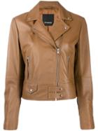 Pinko Leather Biker Jacket - Brown