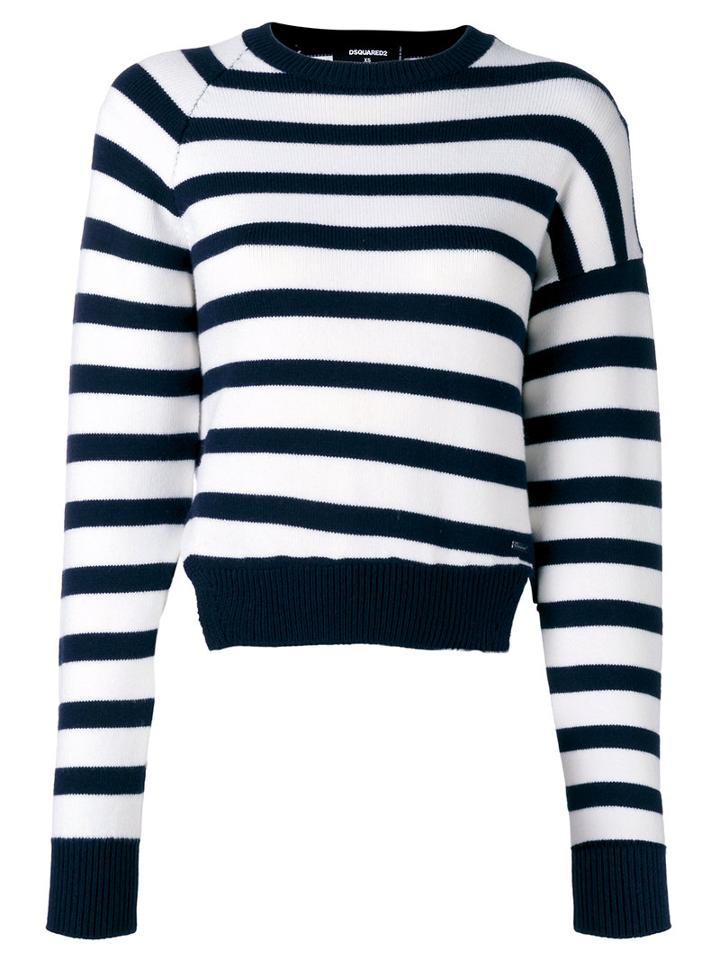 Dsquared2 - Striped Jumper - Women - Polyester/spandex/elastane/wool - L, Women's, Blue, Polyester/spandex/elastane/wool