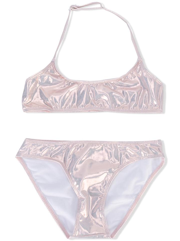 Bandeau Bikini - Kids - Polyamide/polyester/spandex/elastane - 8 Yrs, Pink/purple, Finger In The Nose