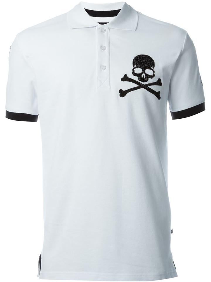 Philipp Plein Face Swap Polo Shirt, Men's, Size: S, White, Cotton