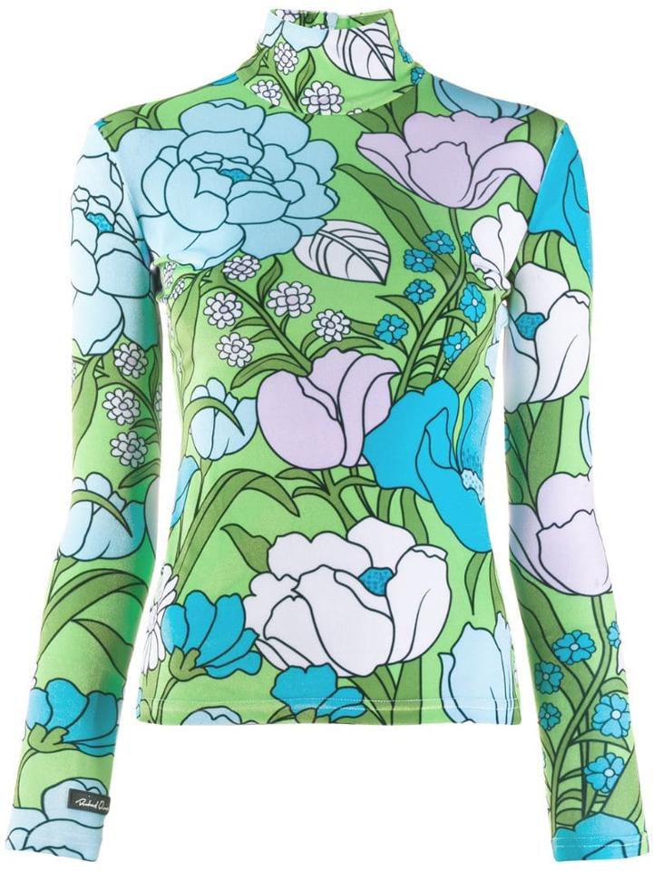 Richard Quinn Floral Turtleneck Top - Blue