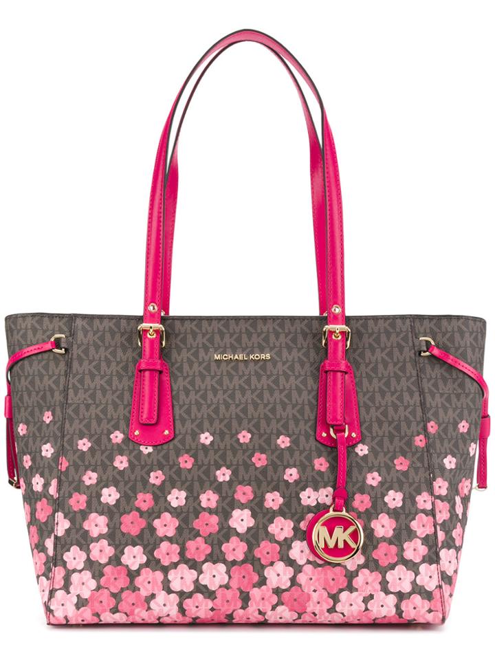 Michael Michael Kors Printed Jet Set Tote - Green