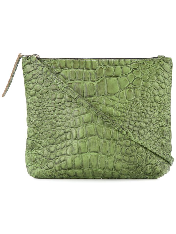 Zambesi Crocodile Effect Crossbody Bag - Green