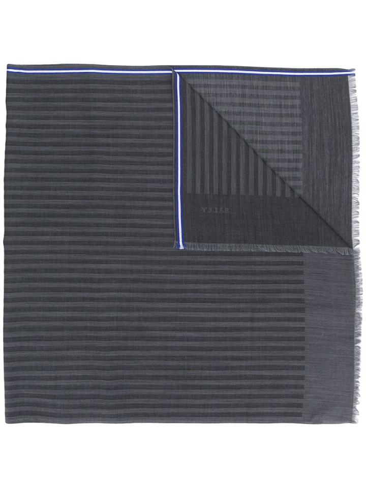 Bally Contrast Striped Scarf - Grey