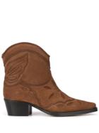 Ganni Low Texas Boots - Brown