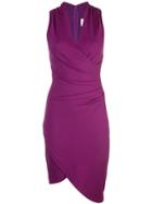 Nicole Miller V-neck Asymmetric Dress - Purple