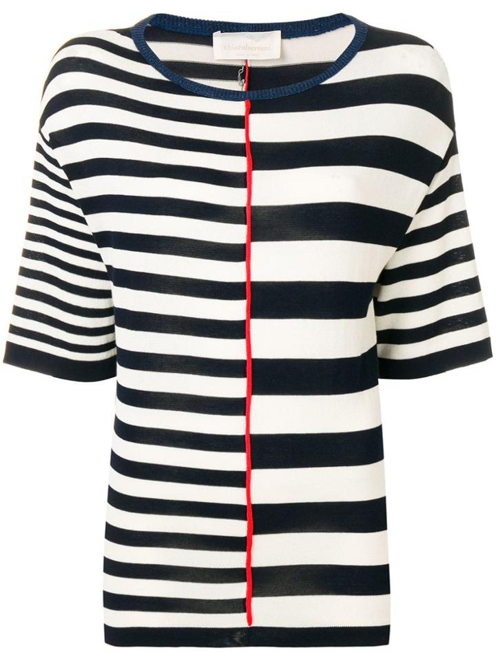 Chiara Bertani Striped Knitted Top - White