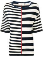 Chiara Bertani Striped Knitted Top - White