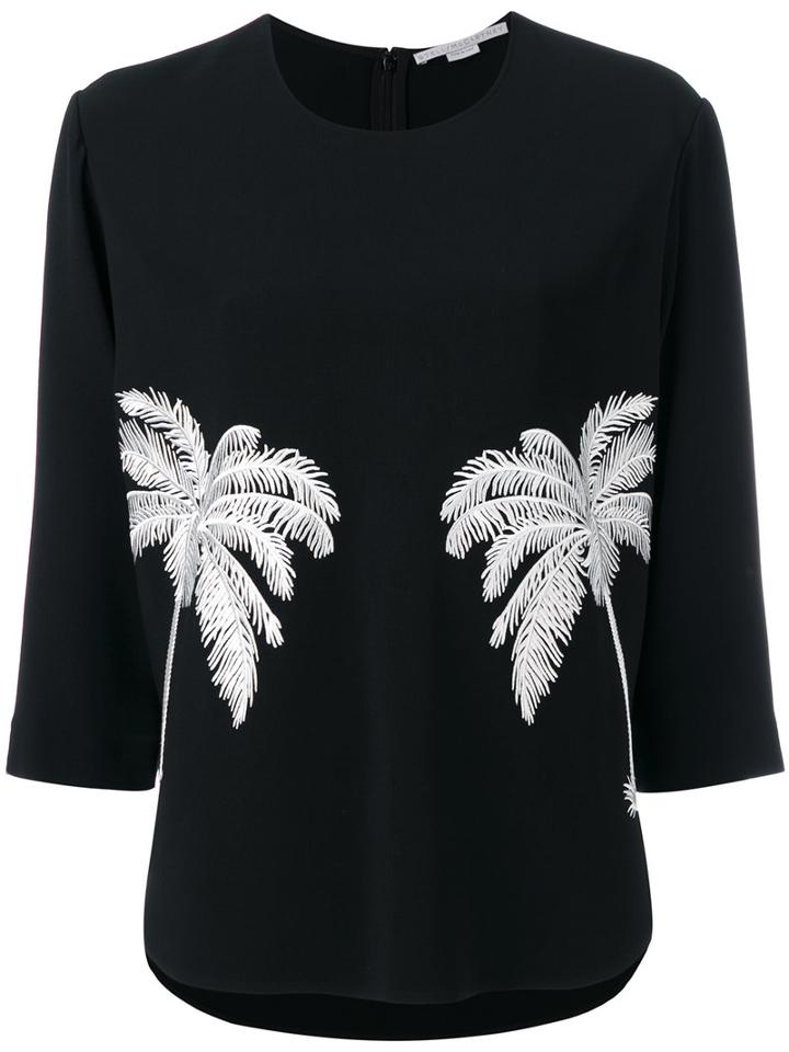 Stella Mccartney Palm Tree T-shirt, Women's, Size: 42, Black, Spandex/elastane/acetate/viscose