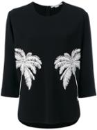 Stella Mccartney Palm Tree T-shirt, Women's, Size: 42, Black, Spandex/elastane/acetate/viscose