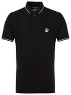 Dolce & Gabbana Embroidered Crown Polo Shirt, Men's, Size: 52, Black, Cotton