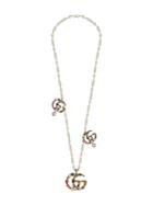 Gucci Crystal Double G Necklace - Neutrals