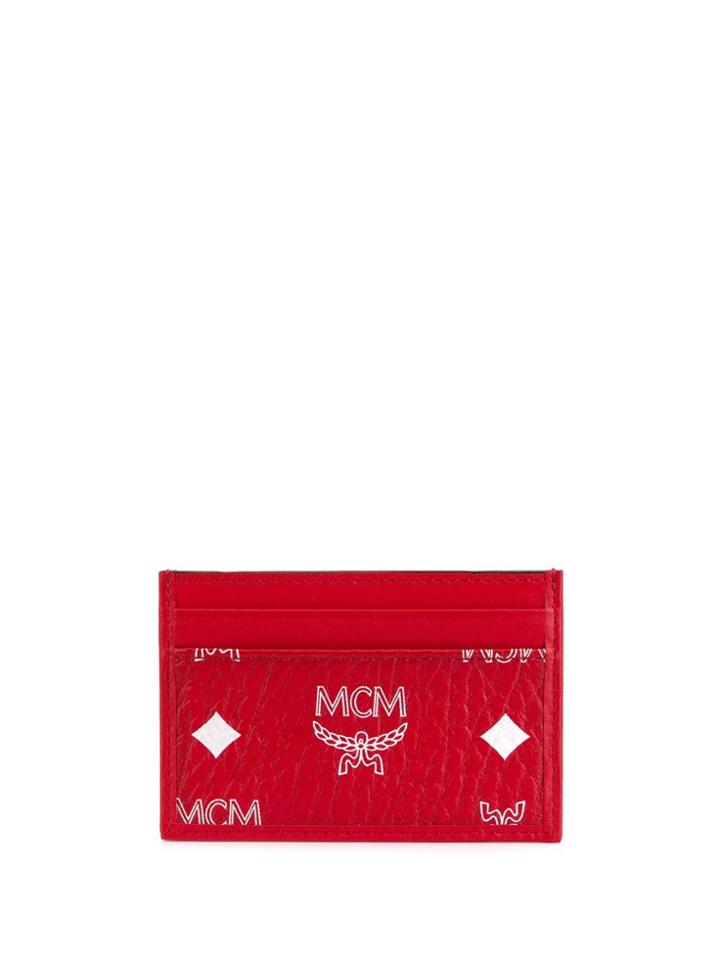 Mcm Logo Cardholder Wallet - Red