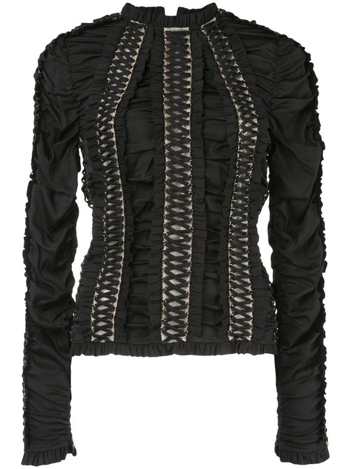 Zimmermann Espionage Lace-up Blouse - Black