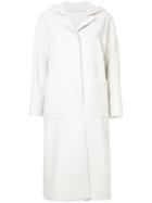 Estnation Zipped Hooded Coat - White