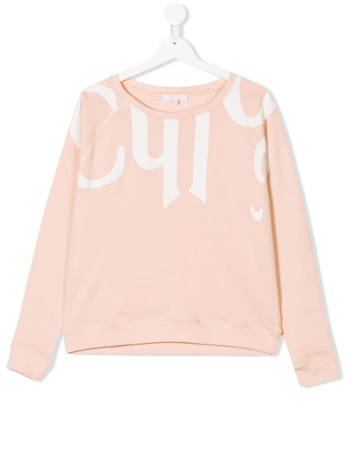 Chloé Kids Logo Long-sleeve Sweatshirt - Pink & Purple