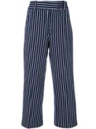 Circolo 1901 Striped Cropped Trousers - Blue