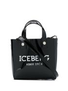 Iceberg Patent Mini Tote Bag - Black