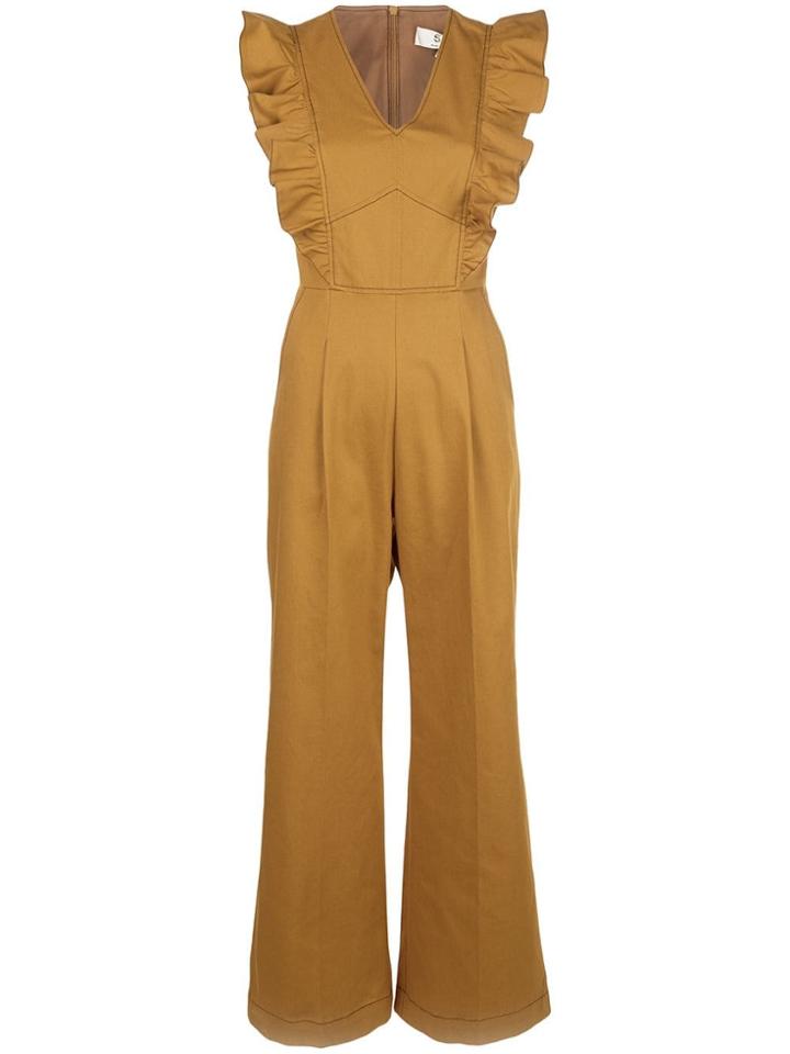 Sea Stevie Ruffled Jumpsuit - Brown