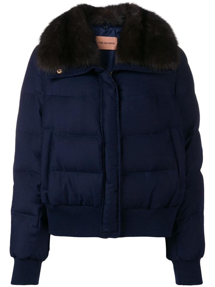 Yves Salomon Slim-fit Padded Jacket - Blue