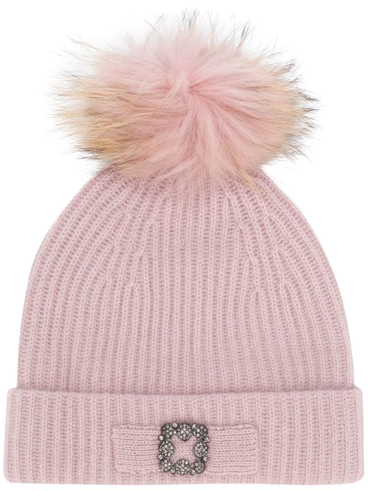 Max & Moi Pom Pom Cap - Pink & Purple