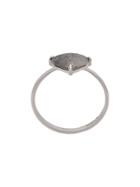 Niza Huang 18kt White Gold Tillion Cut Grey Diamond Ring - Silver