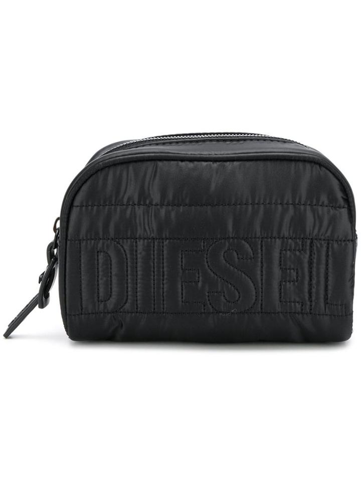 Diesel Quilted Logo Makeup Bag - Black
