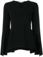 Stella Mccartney Slit Sleeve Jersey Top - Black