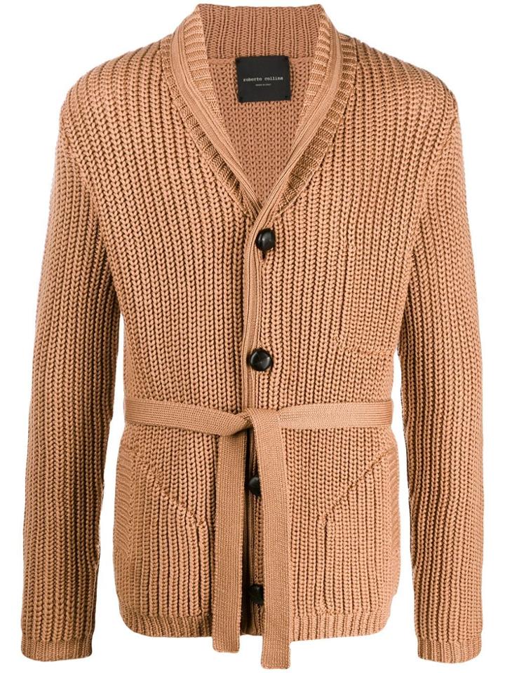 Roberto Collina Belted Knit Cardigan - Neutrals