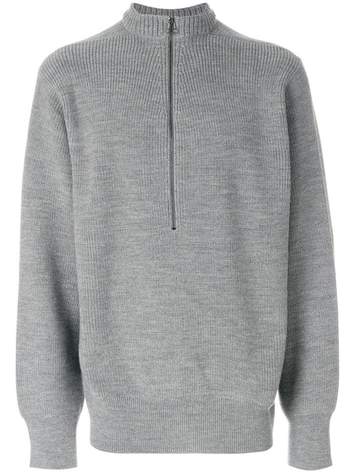 Lanvin Front Zipped Jumper - Grey