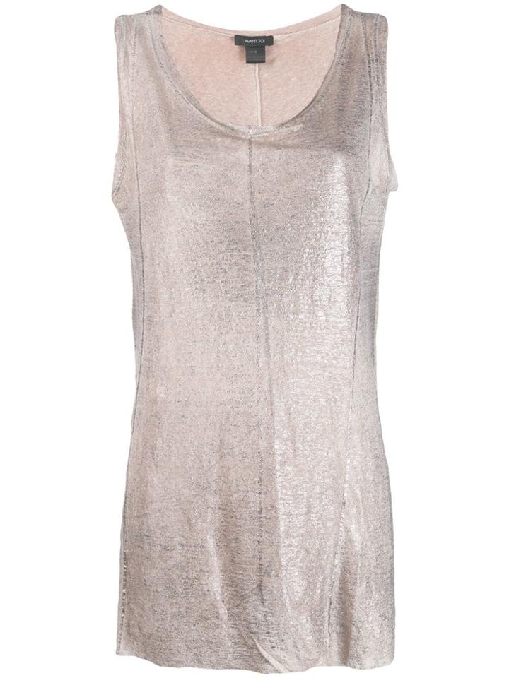 Avant Toi Metallic Effect Vest Top - Grey