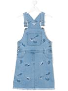Stella Mccartney Kids Sunflower Shell Embroidered Denim Dress - Blue