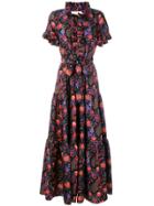 La Doublej Pavone Nero Floral Dress - Blue