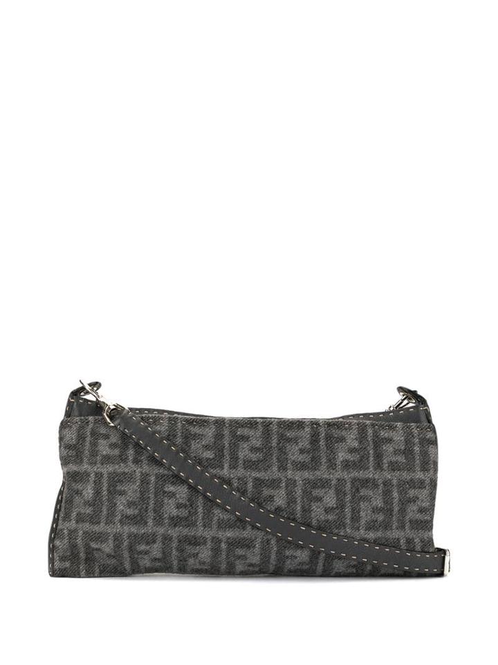 Fendi Pre-owned Zucca Pattern Shoulder Bag - Black