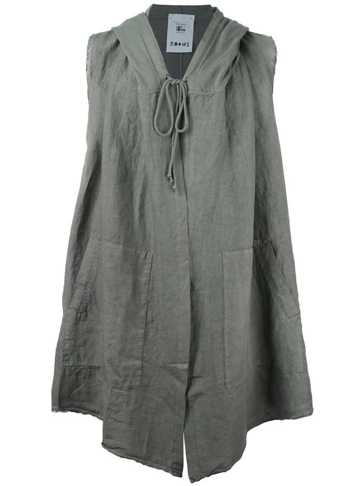 Lost & Found Rooms Sleeveless Draped Hoodie, Men's, Size: Xxs, Grey, Linen/flax/cotton
