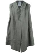 Lost & Found Rooms Sleeveless Draped Hoodie, Men's, Size: Xxs, Grey, Linen/flax/cotton
