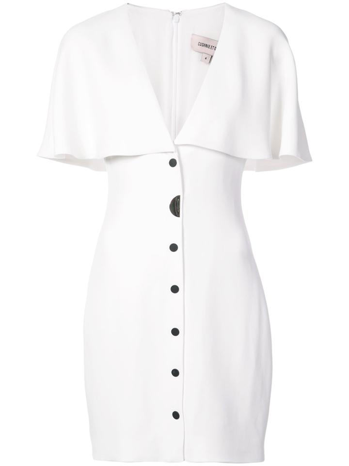 Cushnie Et Ochs Fitted Cape Dress - White