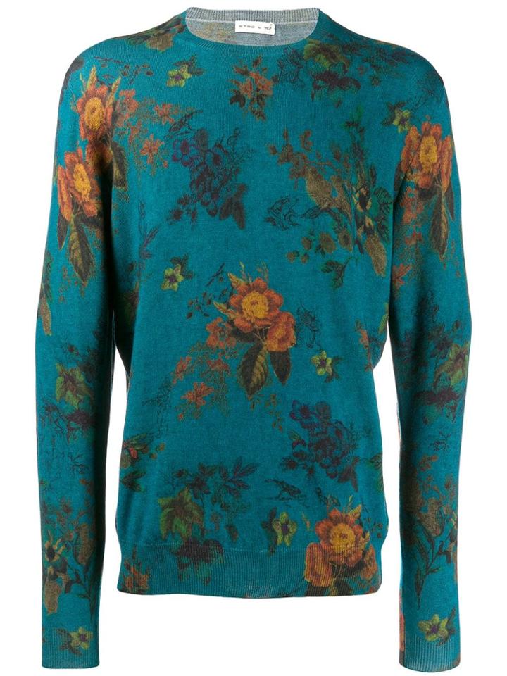 Etro Floral-print Jumper - Blue