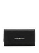 Emporio Armani Foldover Top Wallet - Black