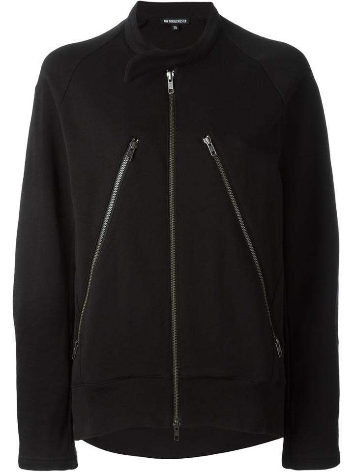 Ann Demeulemeester Zipped Jacket, Women's, Size: 38, Black, Cotton