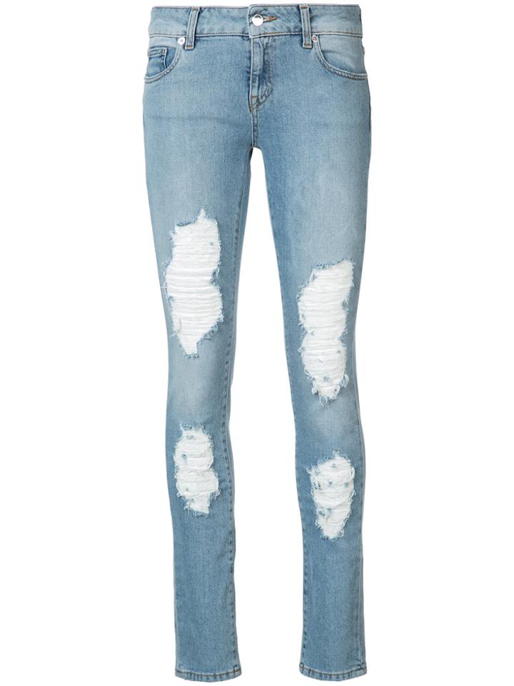 Marcelo Burlon County Of Milan Distressed Dixie Skinny Jeans - Blue