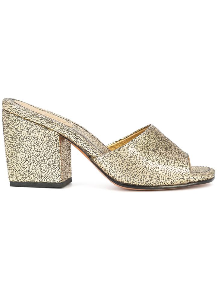 Rachel Comey Metallic Block Heel Sandals