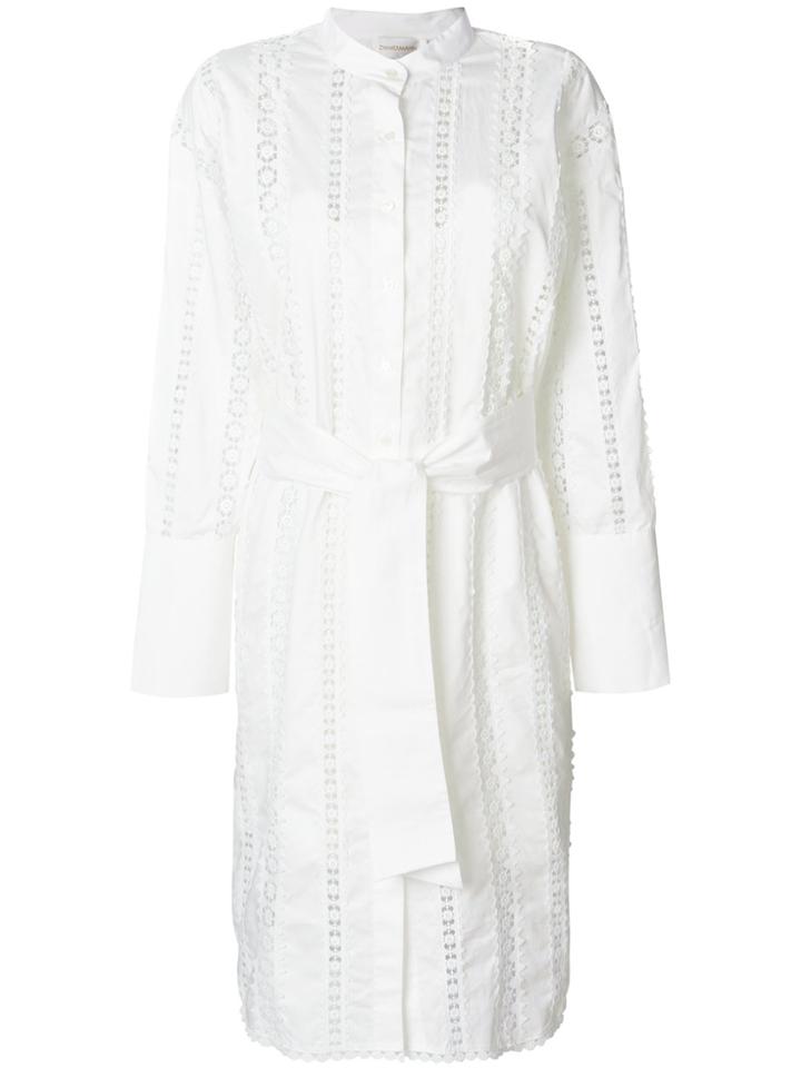 Zimmermann Embroidered Shirt Dress - White