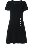 Boutique Moschino Pearl Buttons Dress, Women's, Size: 46, Black, Polyester/acetate/virgin Wool