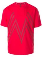 Blackbarrett Line Print T-shirt - Red